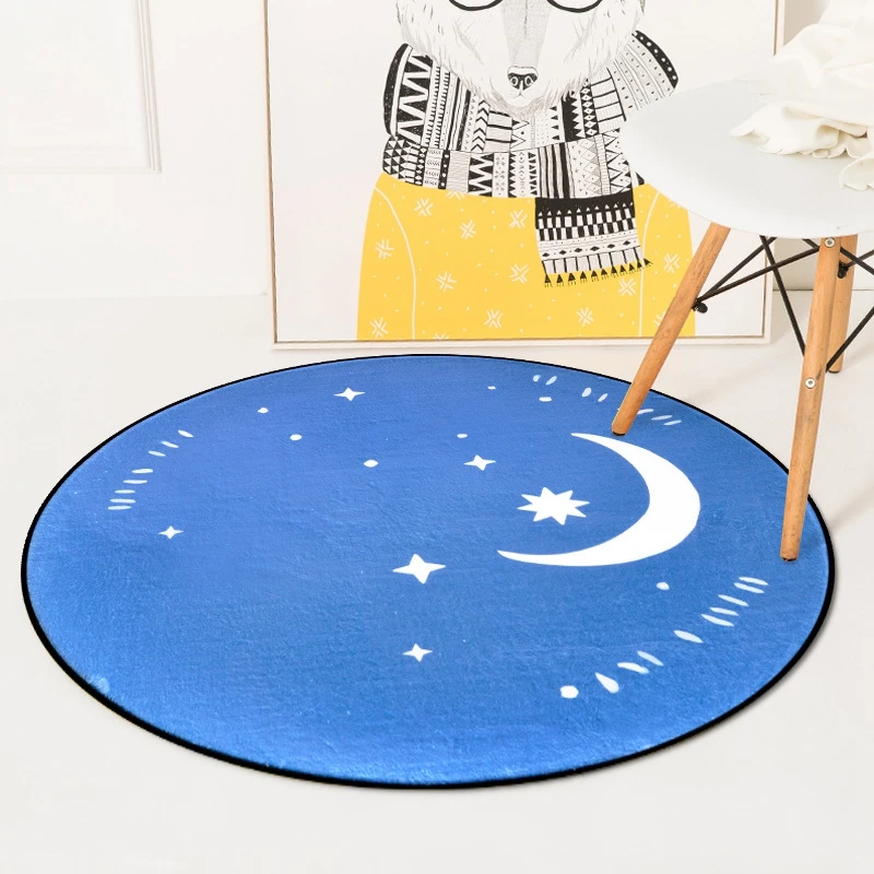 Скандинавский креативный дисплей погоды Луна солнце круглый Tapete для гостиной спальни домашний декоративный ковер Детский мягкий игровой коврик