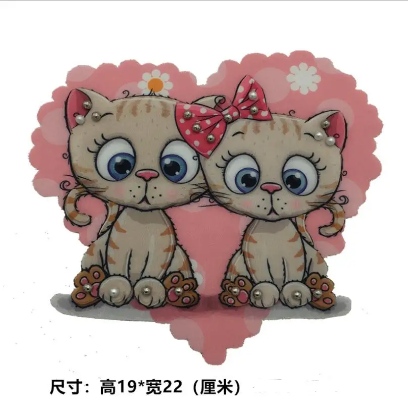 

Beaded rhinestones cat patch vintage embroidered applique fashion clothing decoration sew on patch accessories Motif patch