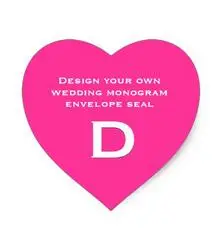 1 5inch DIY Design Your Own Custom Color Wedding Monogram Heart Sticker