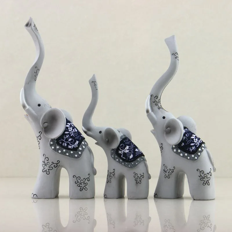 Новые Ремесленные подарки три семьи родитель-ребенок слон Смола украшения ретро семья украшения творческие аксессуары оптом