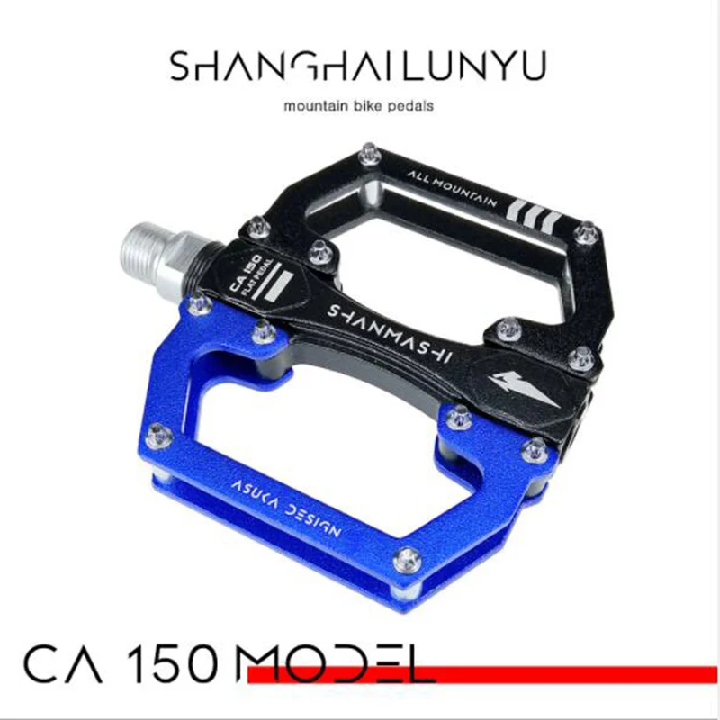 Best 2019 shanmashi Estrada da Pedais anti slip MTB Bicycle Big Bike pedal Cr Mo Steel CNC Selado rolamento + du Pedais Cycling Acces