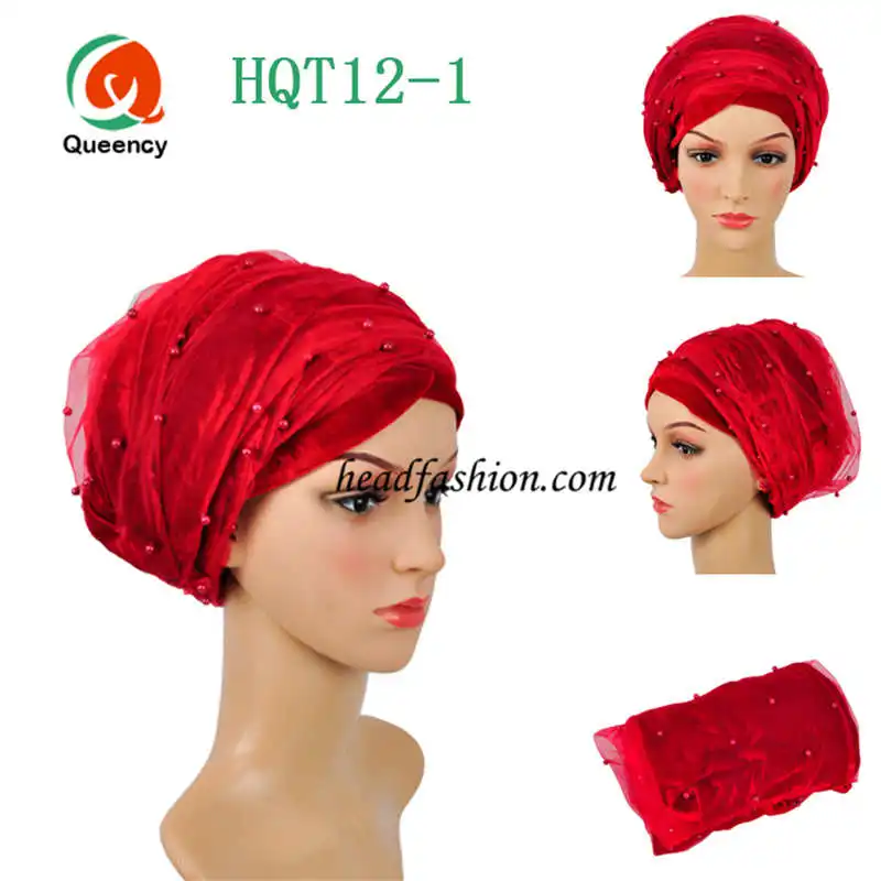 

New arrival!!Free shipping Beauty Women African turban Width72"*22"headtie gele with beads and net lace soft headwrap for women.