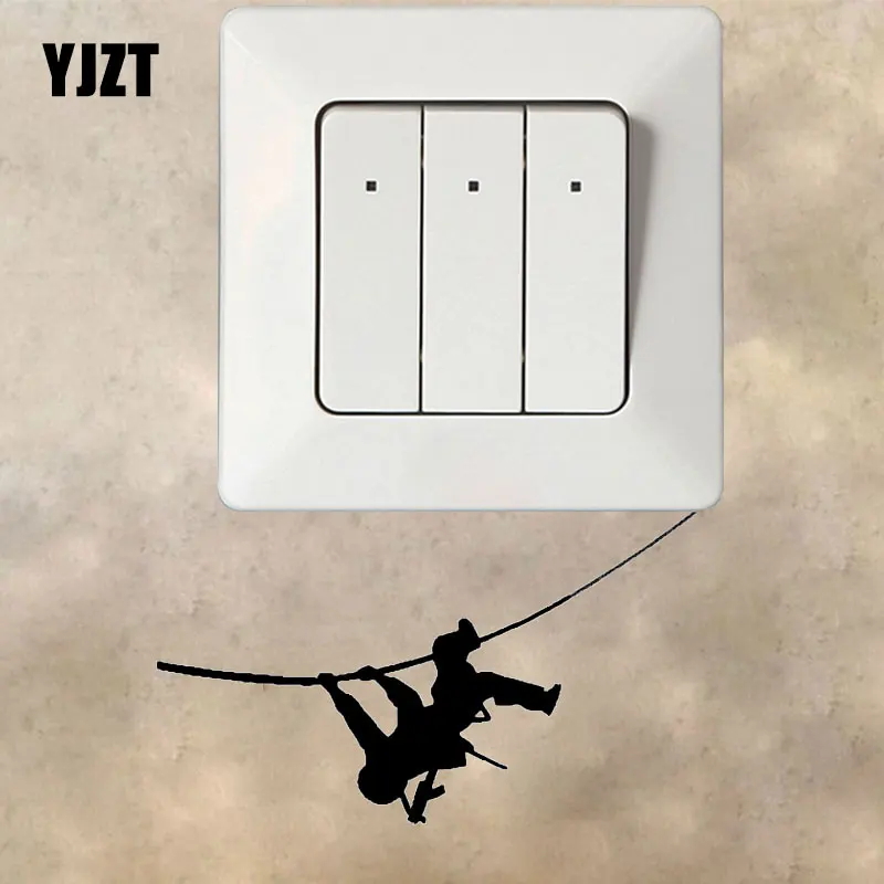 YJZT Switch On Climbing Rope Sport Decor Wall Decals Stickers 8SS-2463 | Дом и сад