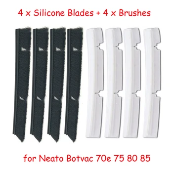 

Best Sell 4xSilicone Blades+4xBrushes Replacement For Neato Botvac 70e 75 80 85 All D-Series Connected Vacuum Cleaner Parts