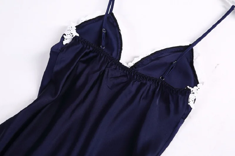 dark blue silk like sleepwear (5)