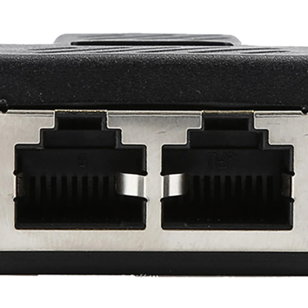 1x RJ45 8P8C 1 to 2 Female Adapter Divider Splitter Network Connector Black