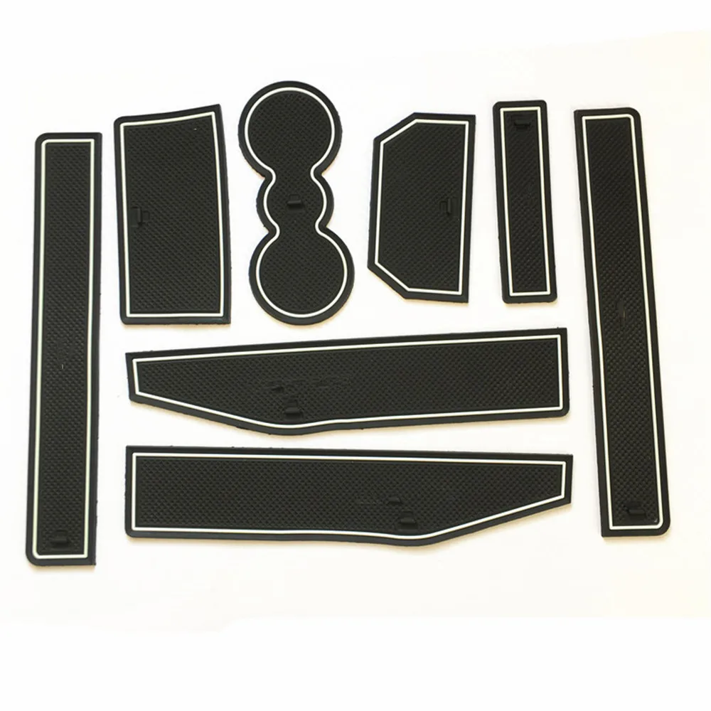 

8pcs For Land Range Rover Evoque 2012-2016 2017 2018 gate slot mat anti-slip pad Cup Mat Interior decoration styling Rubber mats