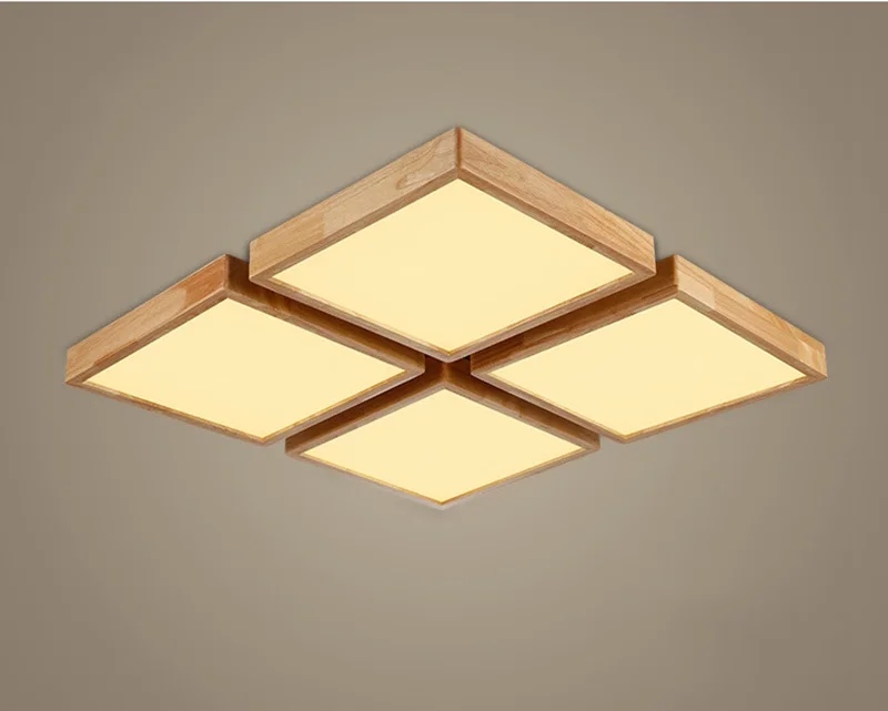 Simple Wooden Ceiling Lights Japan Style Warm Bedroom Living Room Cafe Home Lighting Ceiling Lighting Solid Wood Ceiling Lamp 220V (7)