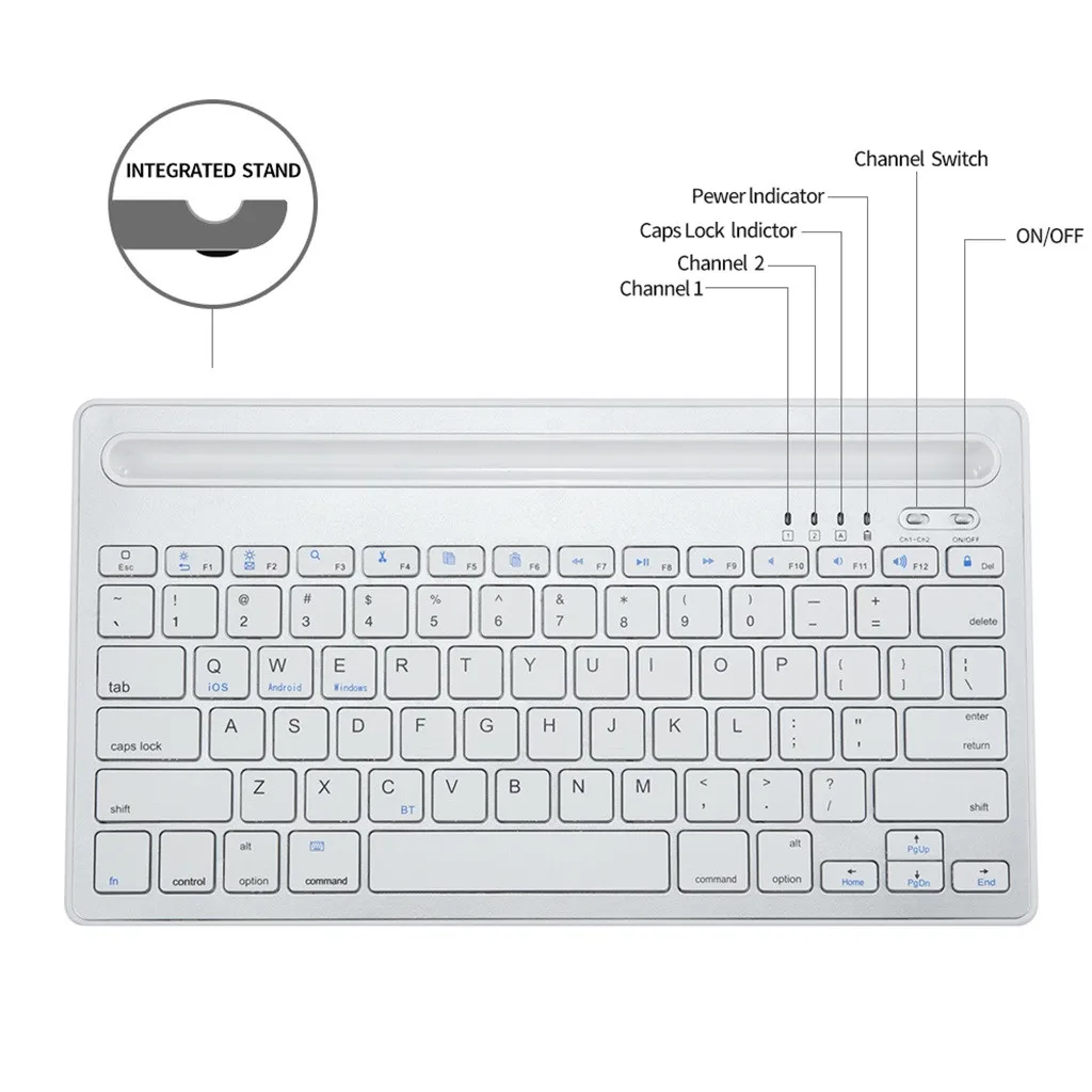 OMESHIN двухканальный многоканальный Универсальный беспроводной Bluetooth перезаряжаемый чехол-клавиатура для Windows 7 Windows 8 118A