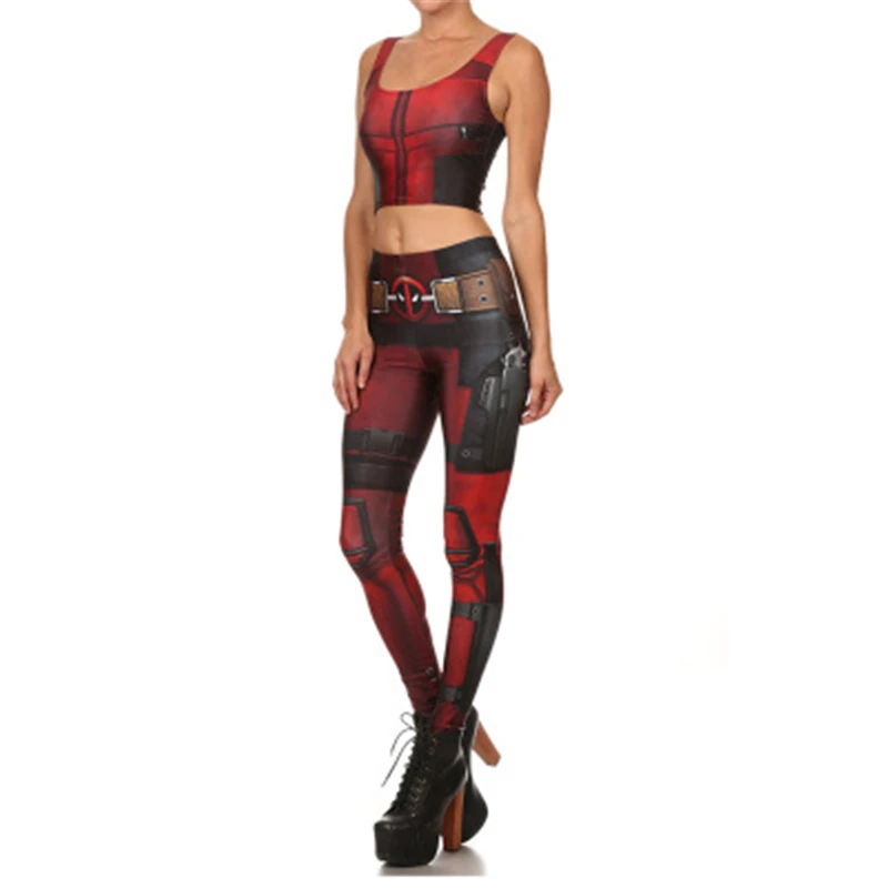 

30pcs/lot New European and American Aliexpress Hot Selling Explosion games Deadpool Cospaly Costumes Vest Leggings two-piece