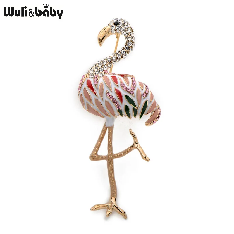 Wuli&baby Rhinestone Birds Brooches For Women And Men Alloy Enamel ...