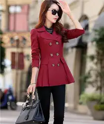 Весенняя куртка Для женщин сплошной цвет ветровка Большие размеры длинные двубортные пальто Верхняя одежда для Для женщин высокое