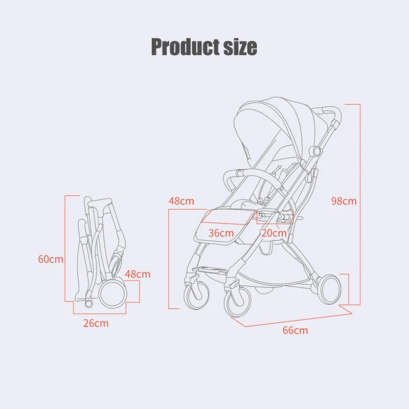 IMBABY складной светильник весовая детская коляска для путешествий на самолете