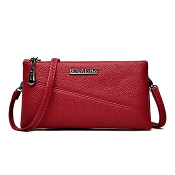 

Women's Genuine Leather Bags Fashion Patchwork Women Shoulder Crossbody Bags Double layer Clutches Bag Ladies Envelope Bag