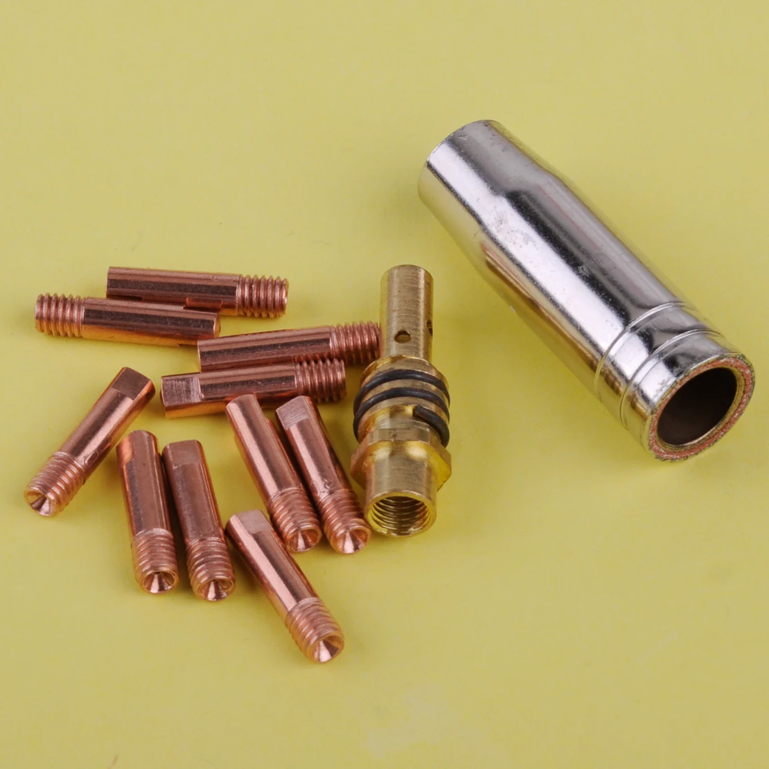 

LETAOSK 12pcs MB 15AK MIG/MAG Welding Torch Contact Tip 0.8 x 25mm M6 Gas Nozzle Shroud Holder Kit