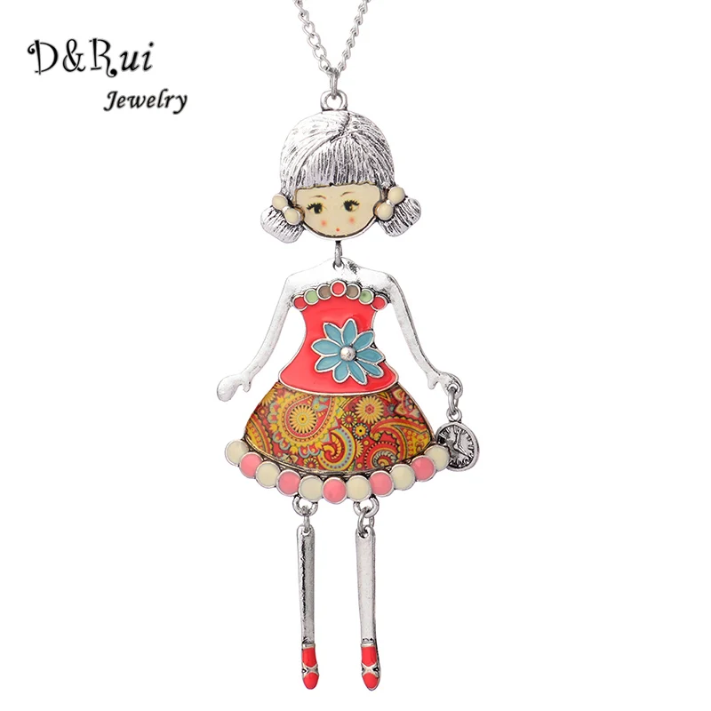 D And Rui Jewelry Doll Necklace French Long Chain Pendant 2016 New Spring