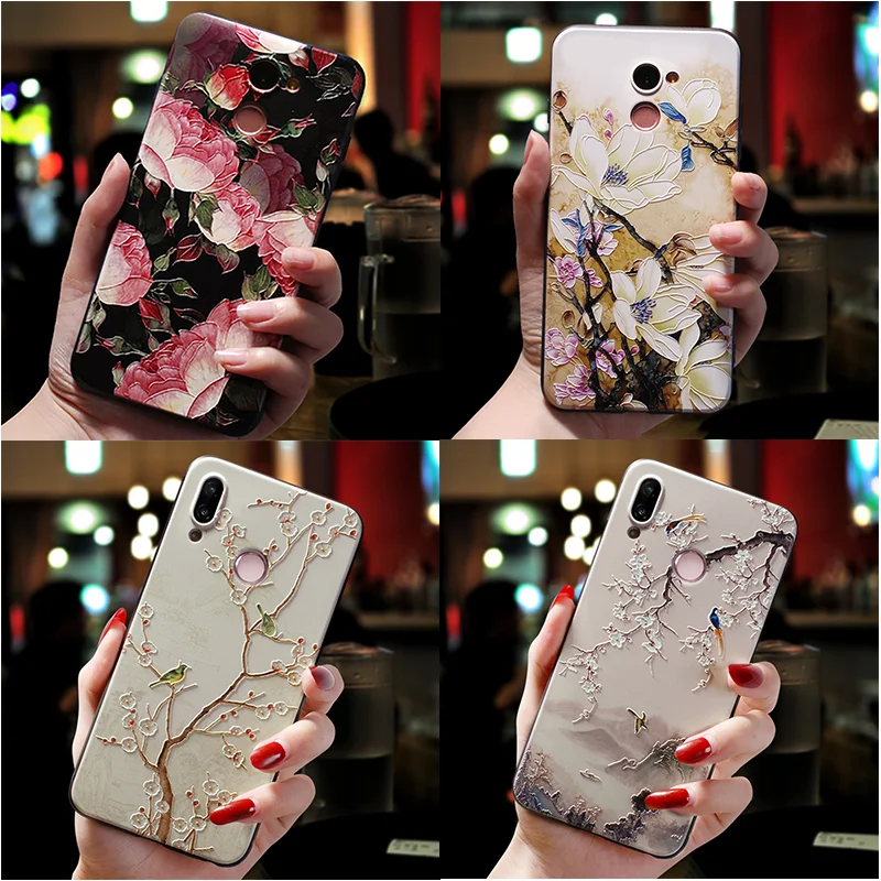3D с тиснением и изображением Coque для huawei Honor 8X вид 20 6A 7A 9 10 играть Коврики P10 P30 P20 Lite
