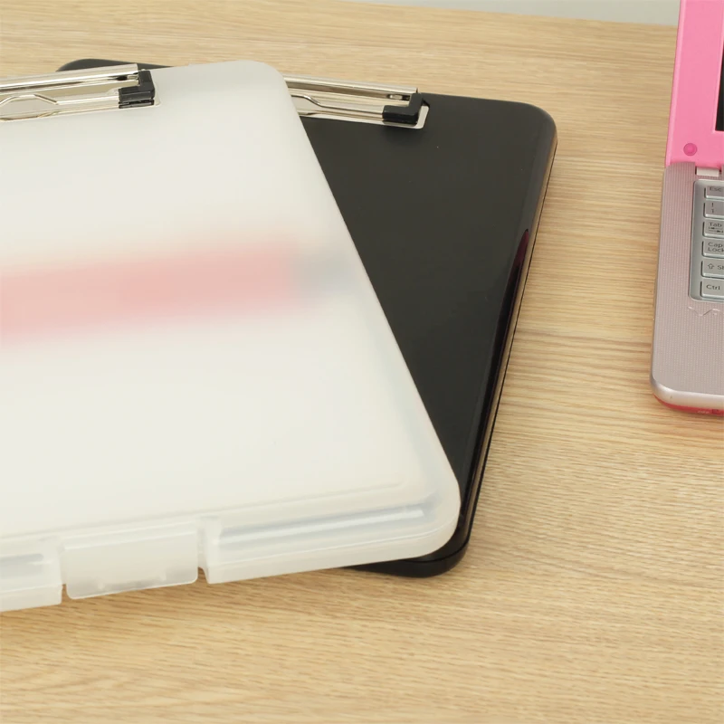 Black and White Classic Multifunctional File Organizer Plastic Clipboard Box Case Folder Pen Hold Office Supplies|file folder|case filefile case |