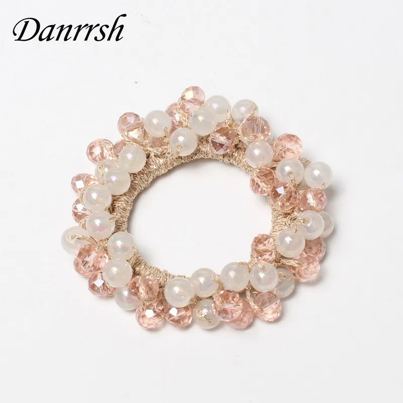 

Cute Crystal Stone Hair Elastic Handmade Hair Tie AB Color Resin Beads Scrunchies For Girl Hair Accessories