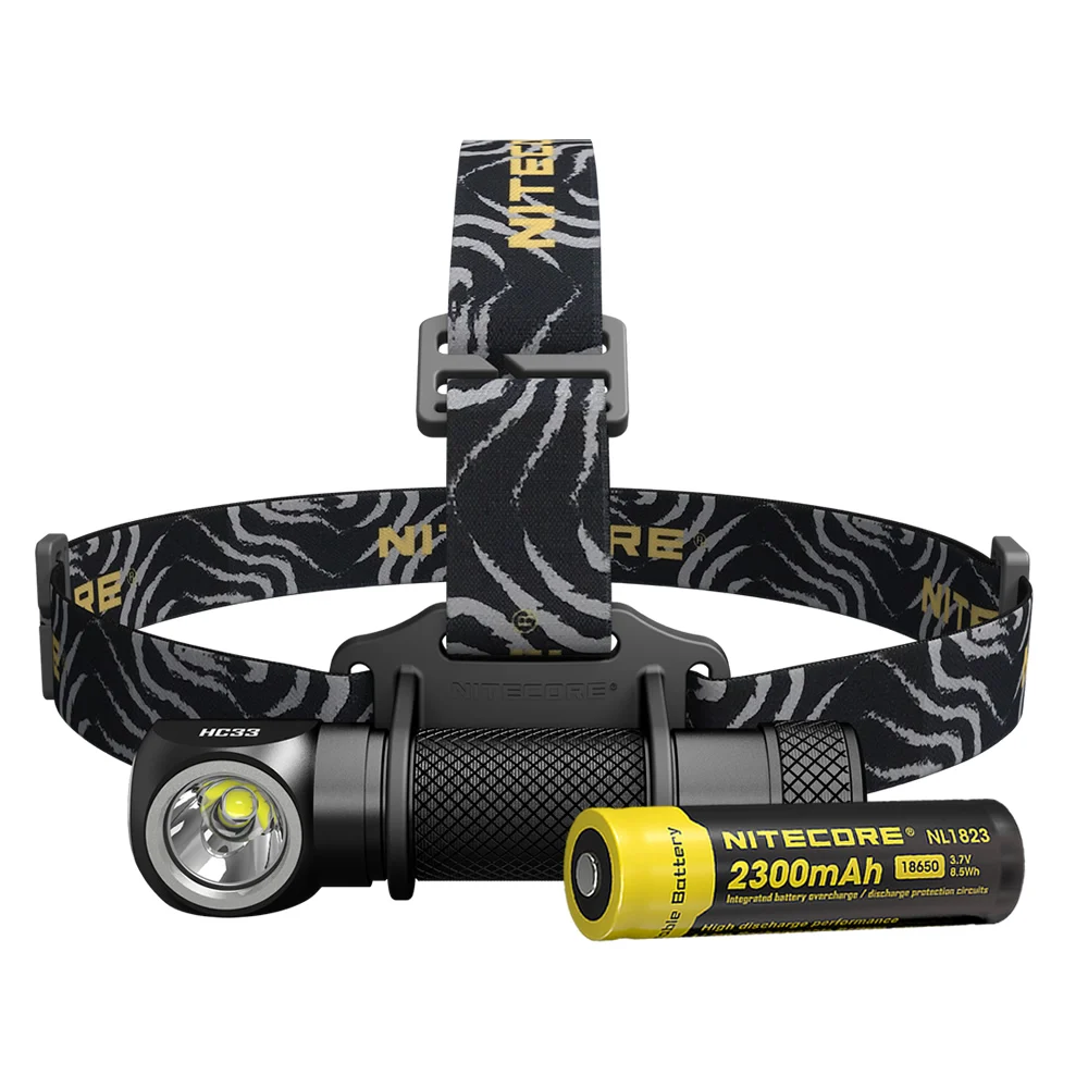 NITECORE HC33+ 18650 перезаряжаемый аккумулятор 1800LMs светодиодный налобный фонарь водонепроницаемый светильник-вспышка уличный походный светильник - Испускаемый цвет: 2300mAh NL1823