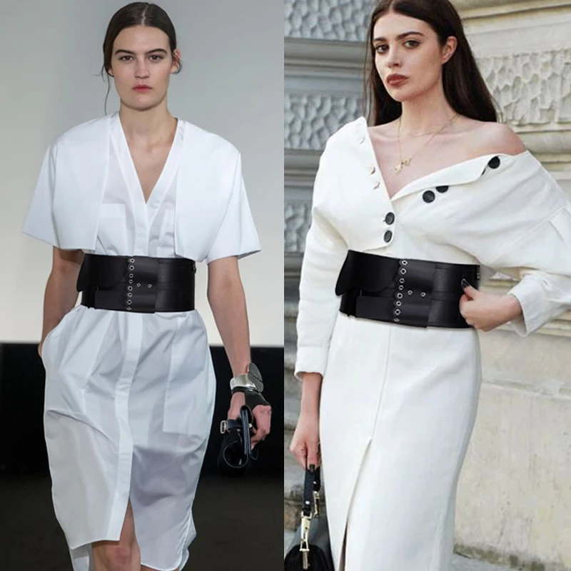 

2019 Punk Style Wide Women Belts for Woman High Quality PU Leather Belt for Dress Pin Buckle Female Strap Apparel Accessories