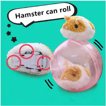 

1pc Hot Electric Mini Hamster Plush Toy Kawaii Rolling Hamster Cute Circle Round Mouse Doll Electronic Pet Toy Kids Gift