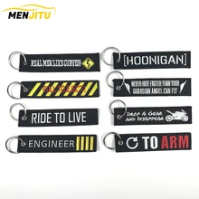 MENJITU брелок для ключей, брелок бижутерия для мотоциклов и автомобилей, черный брелок с вышивкой для ключей