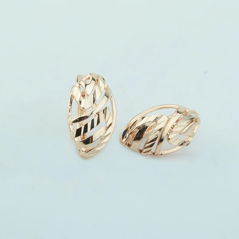 

Fashion Jewelry Women Round Earrings 585 Gold Color Drop Dangle Earrings Weaving Jewelry