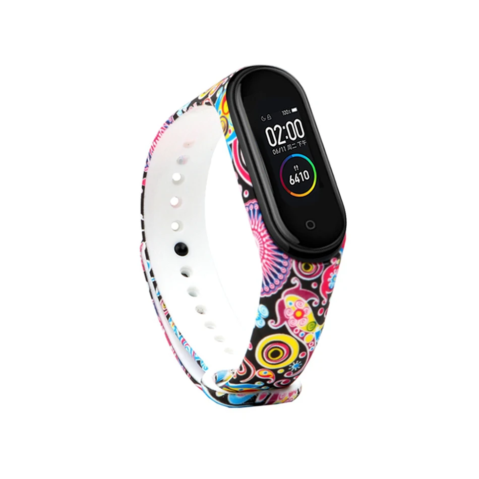 Цветной Камуфляжный ремешок Mi Band 4, сменный силиконовый ремешок с принтом, смарт-браслет для Xiaomi Mi браслет miband 4 3 NFC Pulseira - Цвет: 2