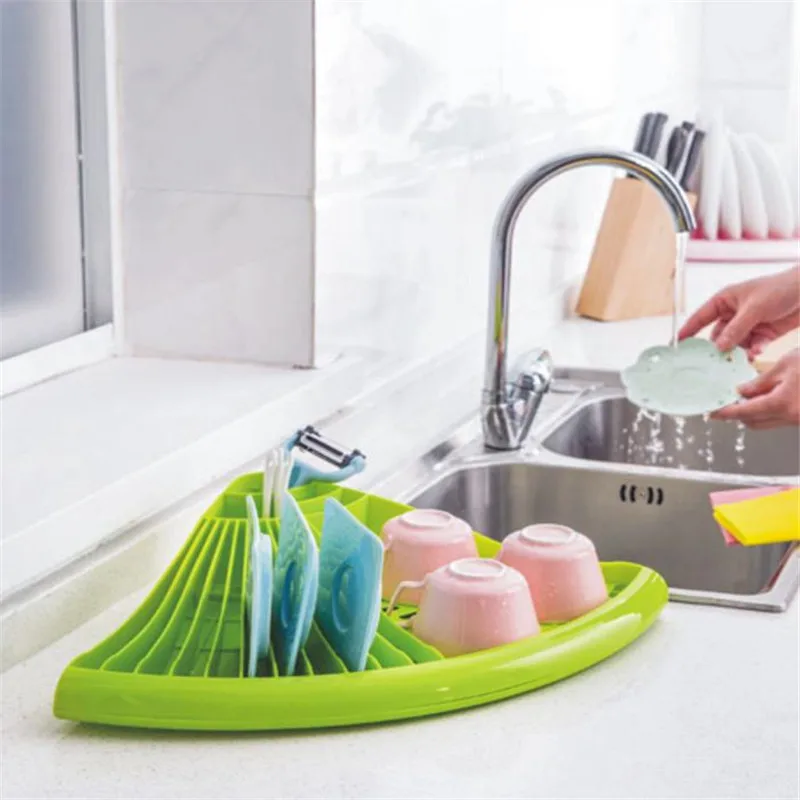 1 Pcs Creative Triangular Drain Rack Great Kitchen Tableware Tea Set Bowl Receiver Storage Stacks