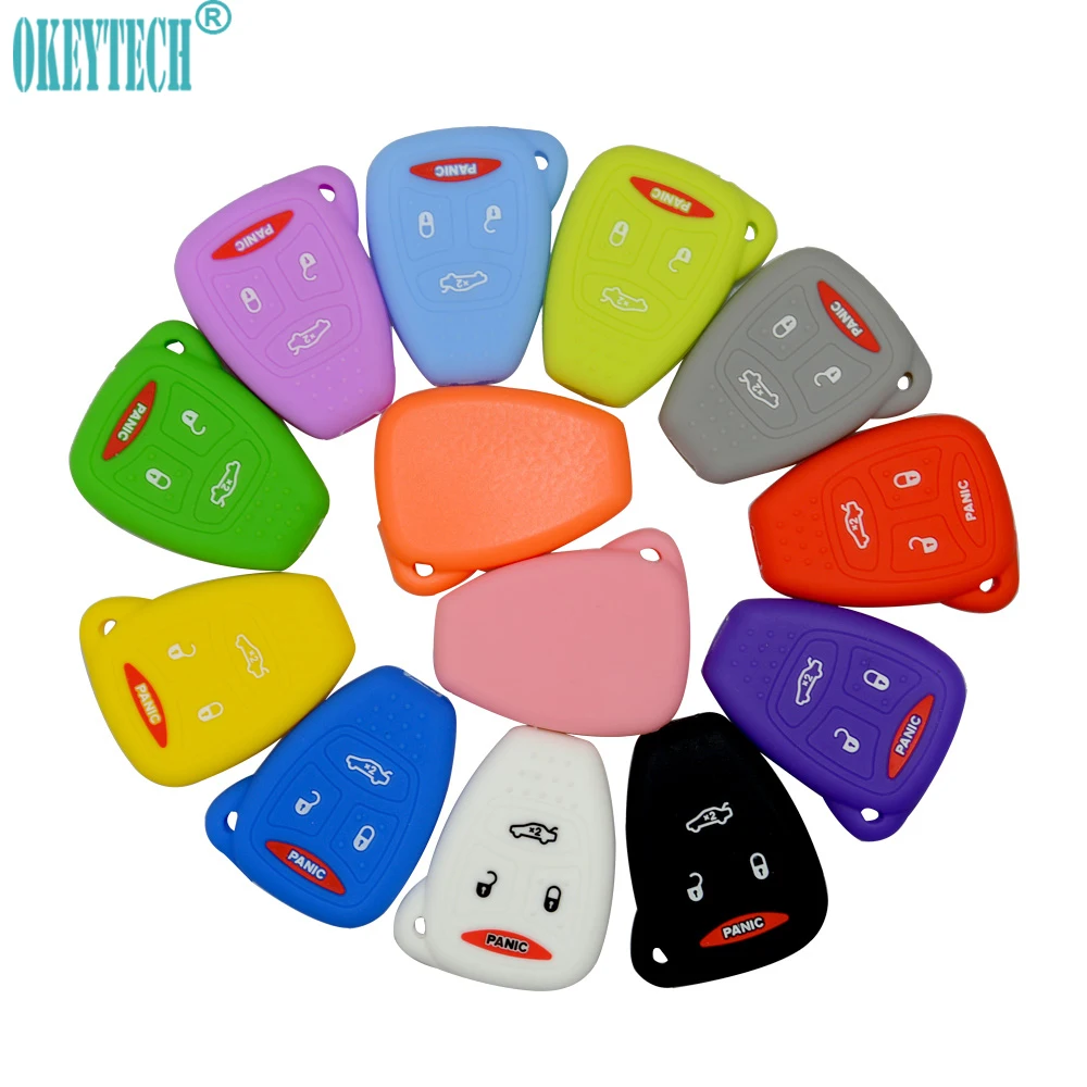 

Car Key Soft Silicone Cover Set Protection Shell Fob For Jeep Wrangler Cherokee For Chrysler Liberty Pacifica Sebring 13 Colors