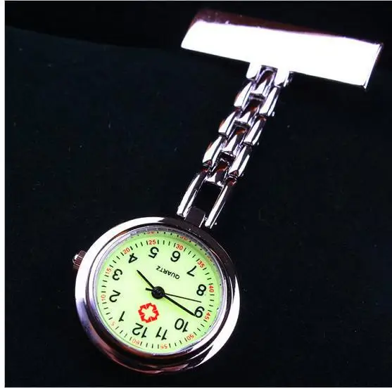 

Clip Nurse Doctor Moonlight Pendant Pocket Quartz Red Cross Brooch Nurses Watch Fob Hanging Medical