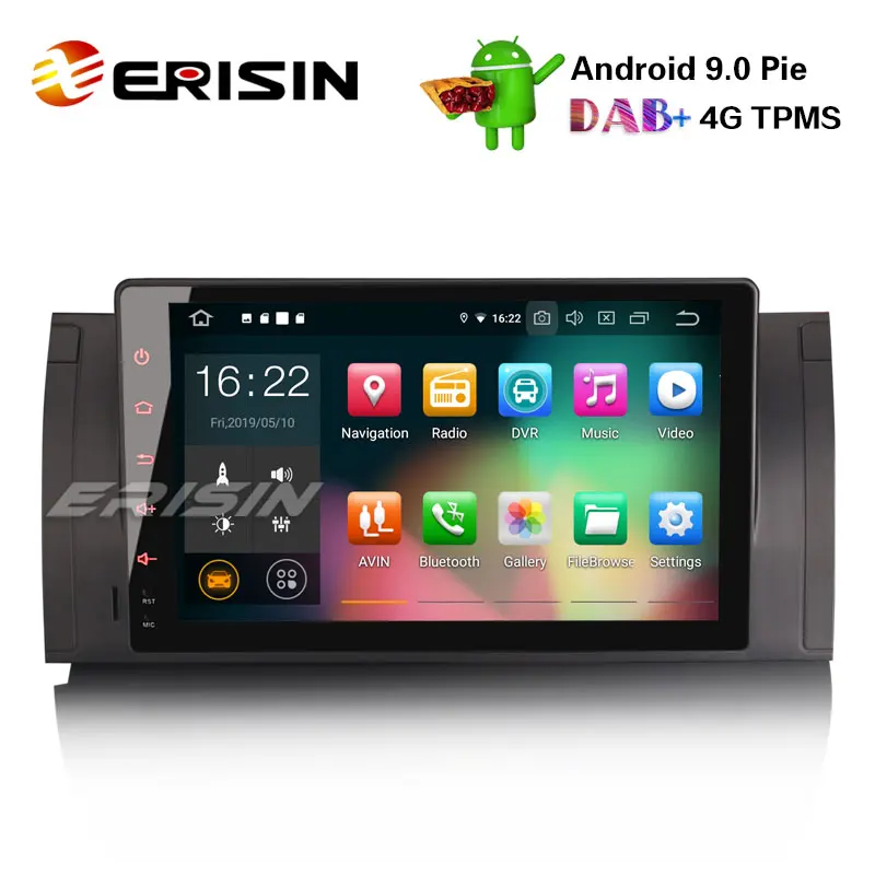 Erisin ES7902B 9 &quotAndroid 0 автомобильный стерео GPS 4G Wifi DAB + система для BMW 5er E39 X5 E53