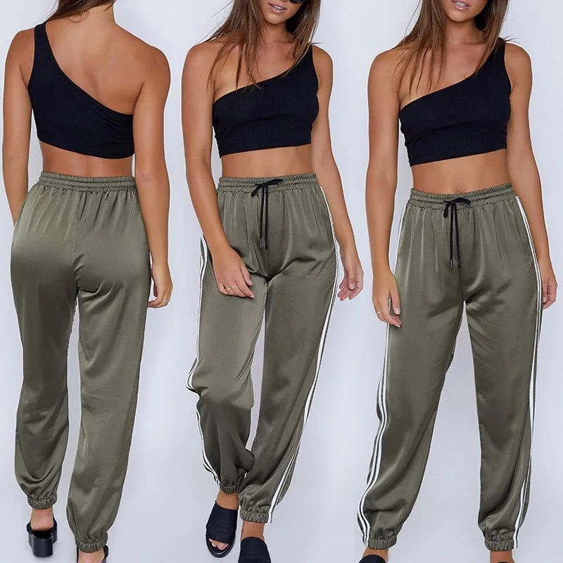 women's satin tracksuit bottoms