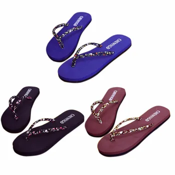 

THINKTHENDO Summer Beach Flip Flops Sandals Women's Slippers Female Flat Sandals Flip Flops