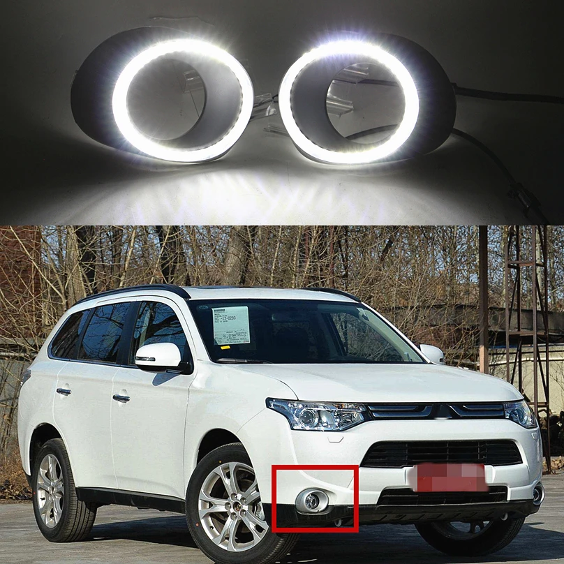 

Car Flashing 2pcs For Mitsubishi Outlander 2013 2014 2015 LED DRL Daytime Running Light Daylight Signal lamp car-Styling lights
