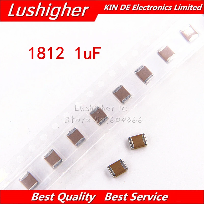 

10pcs 1812 4532 1uf 105K 1000nf 105M 500V X7R 10% SMD MLCC ceramic capacitor Free shipping
