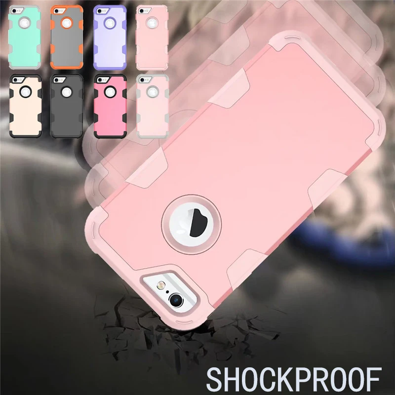 

Anti-drop Cover For iPhone X XR XS Max Silicone And PC 3 in 1 Heavy Duty Anti Shock Armor Case For iPhone 6S 7 8 Plus Coque