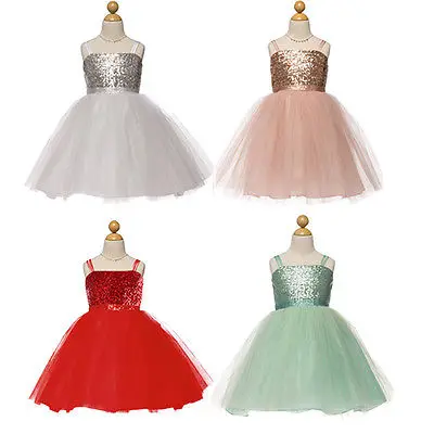 Детская одежда для девочек с блестками, красный/серый/розовый Нарядное платье без рукавов платье с юбкой из тюля платья в официальном стиле сарафаны От 3 до 14 лет
