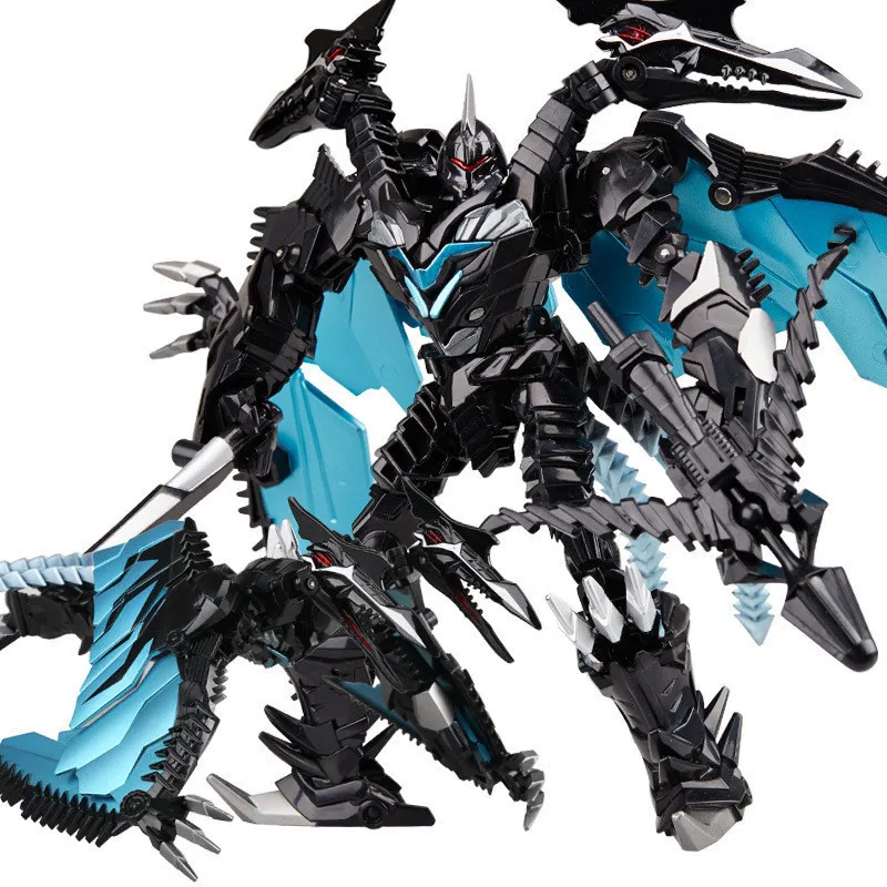 

27CM Big Size Dark Black Transformation Kids Toys Plastic + Alloy G1 Anime Dinosaur Model Action Figure Adult Boy Collection Toy