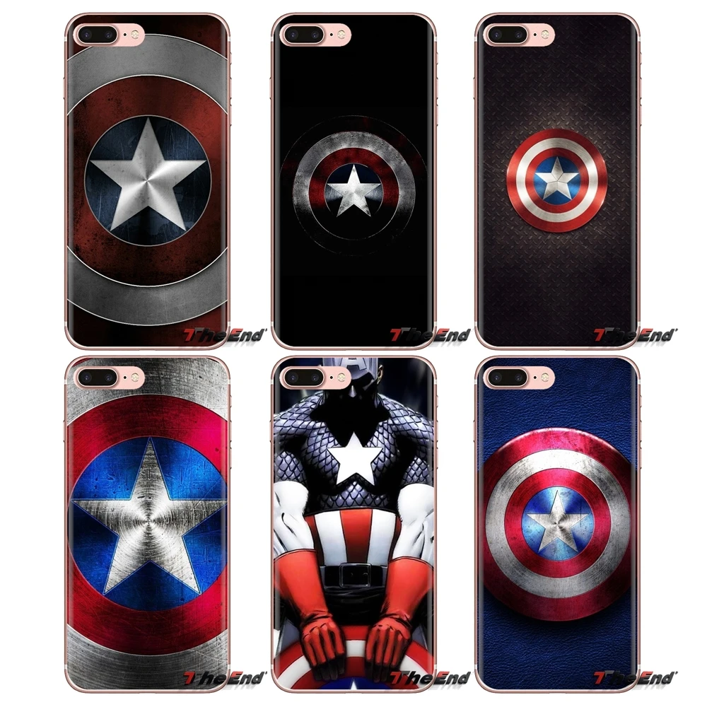 

TPU Transparent Cases Cover For LG Spirit Motorola Moto X4 E4 E5 G5 G5S G6 Z Z2 Z3 G2 G3 C Play Plus Mini Captain America Shield