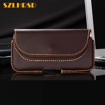 

SZLHRSD Vintage Belt Clip Phone Bag for Oukitel K10000 Mix 5.5inch Case Genuine Leather Holster cover high quality
