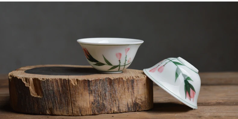 6 шт. 30 мл китайский керамический чайный набор кунг-фу ручная роспись пейзаж чайная чашка из фарфора Tieguanyin чайная чашка винтажный мастер маленькая чашка