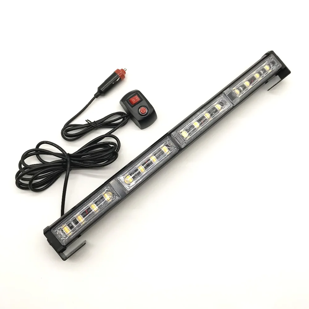 Red Blue Amber White 16 LED Car Strobe Light bar Fireman Police Flashing Emergency Warning Flash