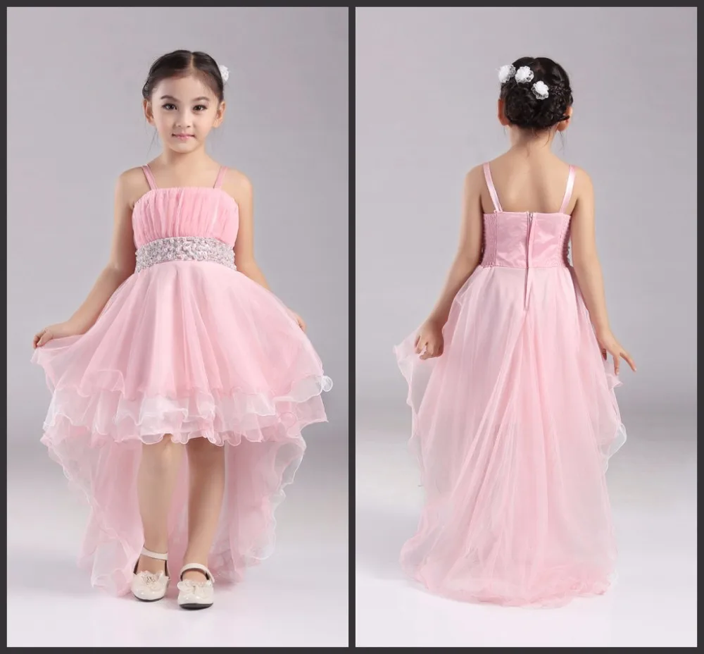 Hot Sales Custom Made Flower Girl Dresses Short Front Long Back For