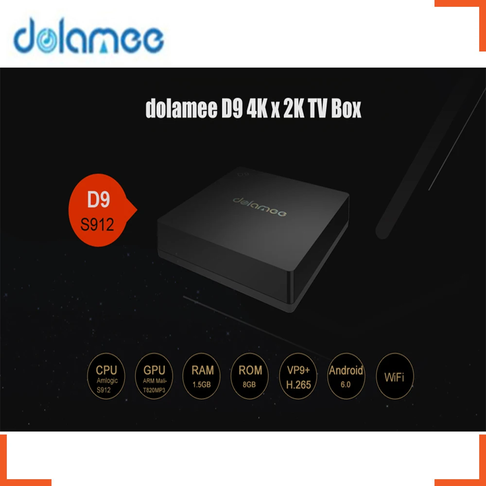 

NEXBOX Dolamee D9 4K X 2K Smart TV Box WiFi Android 6.0 Amlogic S912 Octa-core 1.5G 8G 4K Odi Player LAN Mini PC Set Top Box