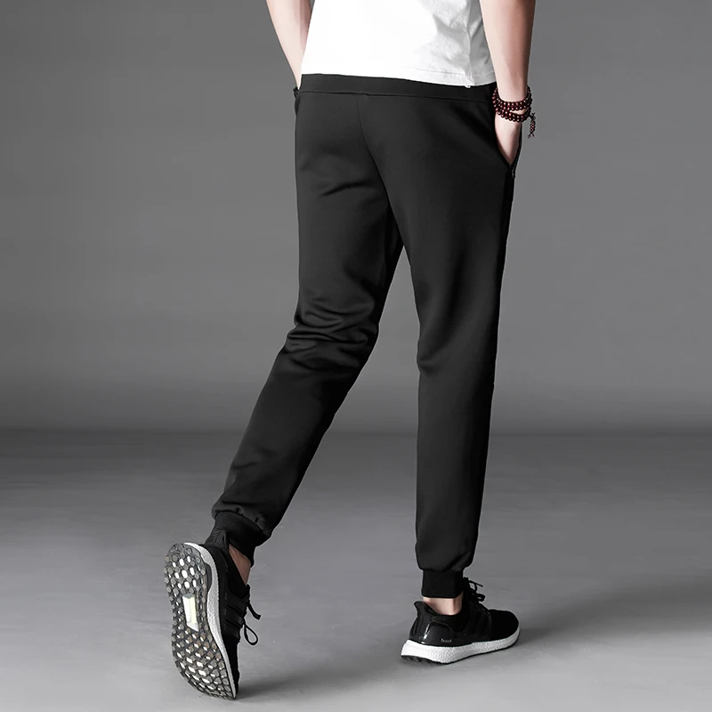 Для мужчин s джоггеры Новинка 2017 года модный бренд мужской мотобрюки мужские брюки повседневные однотонные брюки хип хоп джоггеры Черный