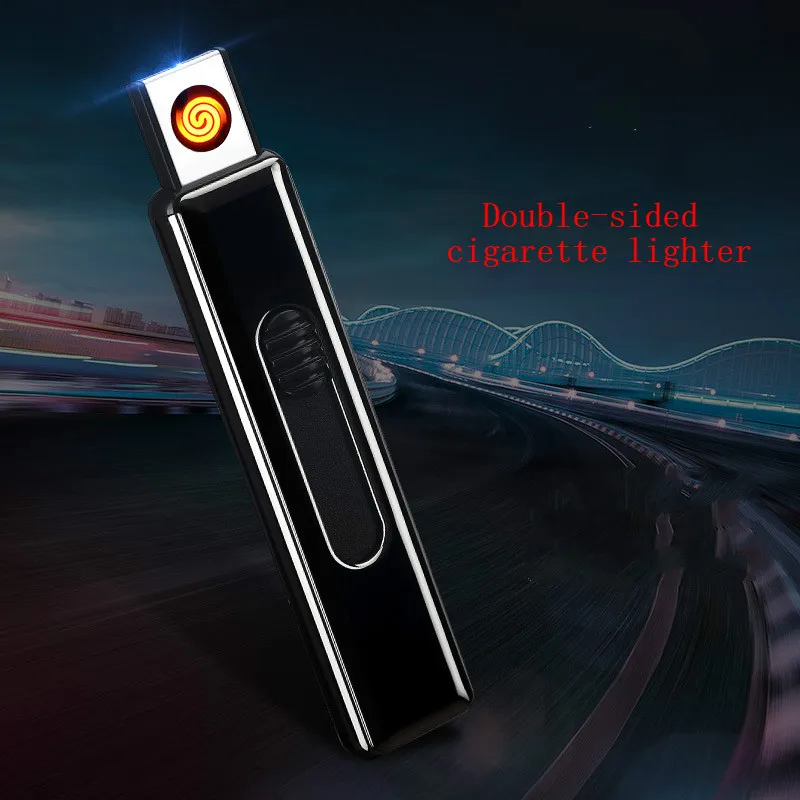 Мини Портативная двойная боковая зажигалка с зажиганием легкая USB Электронная