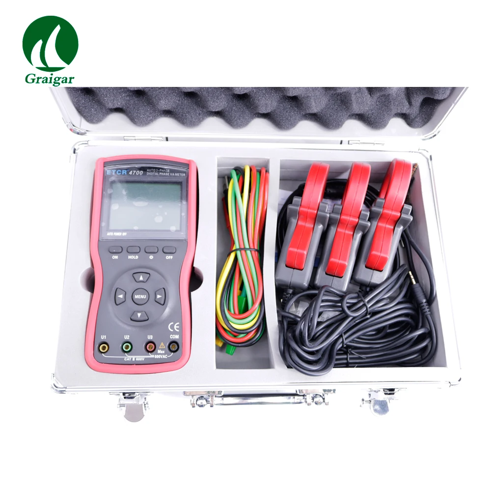 JF-XUAN Three Phase Digital Phase Volt-Ampere Clamp Meter measure AC voltage And AC Current ETCR4700 Digital Clamp Electrical Tester JF-XUAN Three Phase Digital Phase Volt-Ampere Clamp Meter measure AC voltage And AC Current ETCR4700 Digital Clamp Electrical Tester