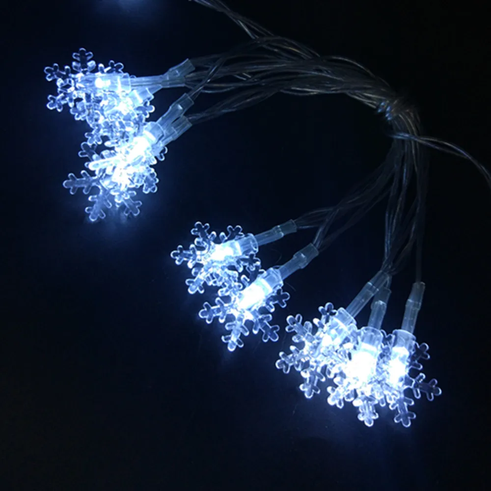snowflake string lights white for winter